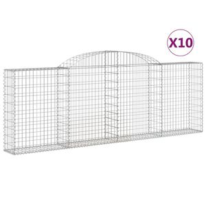 vidaXL Lučne gabionske ko&scaron;are 10kom 300x30x100/120cm pocinčano željezo