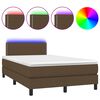vidaXL Krevet s oprugama i madracem LED tamnosmeđi 120x190 cm tkanina