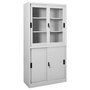 vidaXL Uredski ormarić s kliznim vratima svjetlosivi 90x40x180cm čelik