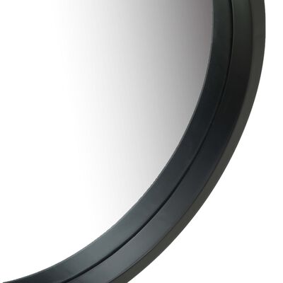 vidaXL Zidno ogledalo s remenom 50 cm crno