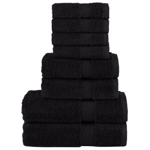 vidaXL 8-dijelni vrhunski set ručnika SOLUND crni 600 gsm