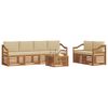 vidaXL Set vanjskih sofa 7 pcs Prirodna i bež Čvrsto drvo akacije
