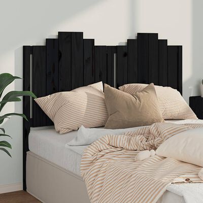 vidaXL Uzglavlje za krevet crno 146 x 4 x 110 cm od masivne borovine