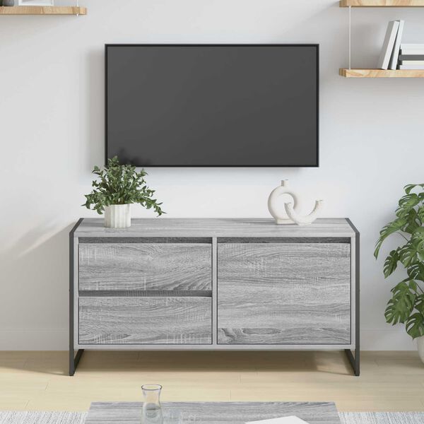 vidaXL TV ormar Siva Sonoma 100 x 36 x 49.5 cm Konstruirano drvo