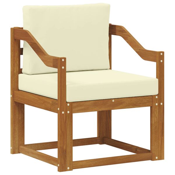 vidaXL Vanjski kauč Čvrsto drvo akacije i poliester Prirodna