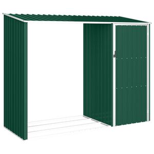vidaXL Vrtno spremi&scaron;te za drva zeleno 245x98x159 cm pocinčani čelik
