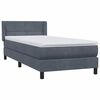 vidaXL Box spring krevet s madracem tamnosivi 90x220 cm bar&scaron;unasti