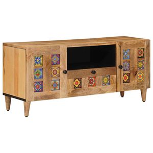 vidaXL TV ormar Prirodna 105 x 33,5 x 46 cm Čvrsto drvo manga