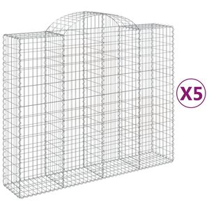 vidaXL Lučne gabionske ko&scaron;are 5 kom 200x50x160/180cm pocinčano željezo