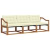vidaXL Set vanjskih sofa s jastukom 3 pcs Prirodna i krem