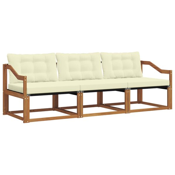 vidaXL Set vanjskih sofa s jastukom 3 pcs Prirodna i krem