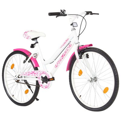 vidaXL Dječji bicikl 24 inča ružičasto-bijeli