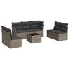 vidaXL 8-dijelni set vrtnih sofa od poliratana s jastucima sivi