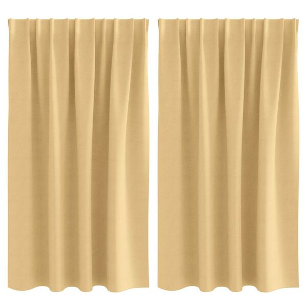 vidaXL Zavjese za blackout s prstenovima 2 pcs Bež 140 x 140 cm
