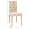 vidaXL Blagovaonske stolice od tkanine 4 kom krem