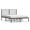 vidaXL Metalni okvir za krevet s uzglavljem crni 150x200 cm