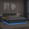 vidaXL Krevetna konstrukcija S LED lampica Siva Sonoma 200 x 200 cm