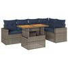vidaXL 6-dijelni set vrtnih sofa od poliratana s jastucima sivi