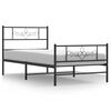 vidaXL Metalni okvir kreveta uzglavlje i podnožje crni 80x200 cm