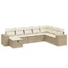 vidaXL 8-dijelni set vrtnih sofa od poliratana s jastucima bež