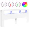 vidaXL LED uzglavlje bijelo 220x18,5x103,5 cm konstruirano drvo
