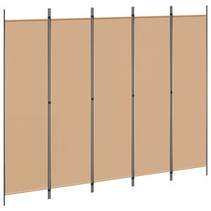 vidaXL 5-Panelni Pregrađivač Bež 250 x 200 cm Tkanina