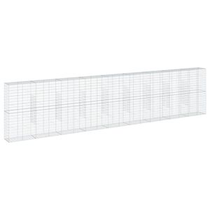vidaXL Gabionska ko&scaron;ara s poklopcem 900x50x200 cm pocinčano željezo