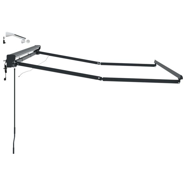 vidaXL Okvir električne tende s LED-ovima Antracit 3 x 2 m Aluminij