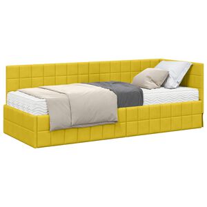 vidaXL Kutni krevetni okvir s madracem 2 kom. Žuta 80 x 200 cm Bar&scaron;un