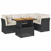vidaXL 6-dijelni set vrtnih sofa s jastucima crni od poliratana