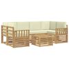 vidaXL Set vanjskih sofa s jastukom 7 pcs Bijela i krem Poliester