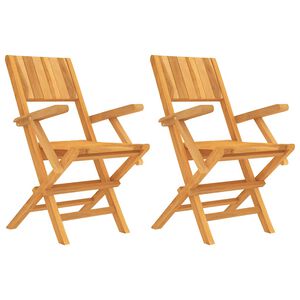 vidaXL Sklopive stolice 2 kom 55x61x90 cm Masivno drvo Teak