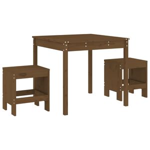 vidaXL 3-dijelni vrtni bistro set boja meda od masivne borovine