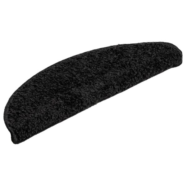 vidaXL Prostirke za stepenice 15 kom 56x17x3 cm Crne poluokrugle