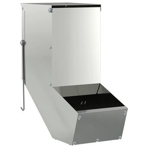 vidaXL Hranilica za zečeve Srebrno 12,5 x 26 x 28,5 cm Cinkani čelik