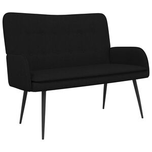 vidaXL Sofa za dvije osobe Crna 115 x 61 x 87 cm Tkanina