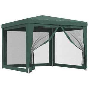vidaXL &Scaron;ator za zabave s 4 mrežasta bočna zida zeleni 3 x 3 m HDPE