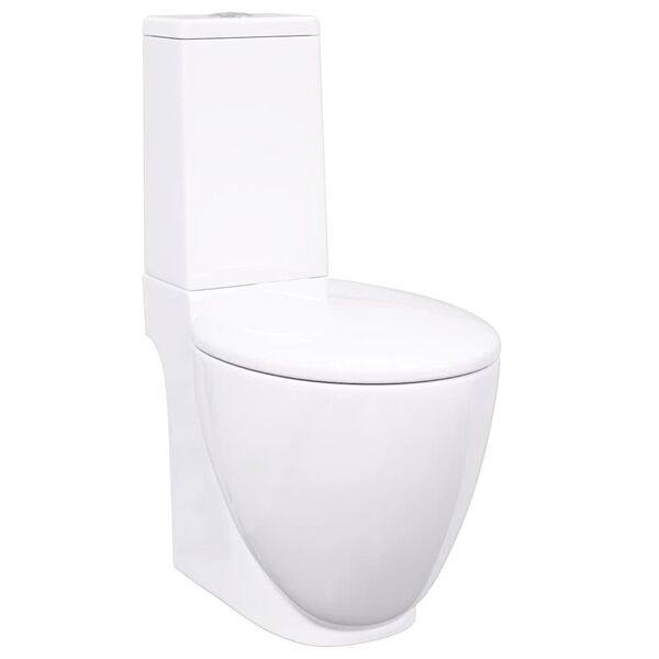 vidaXL Keramička toaletna školjka sa stražnjim protokom vode bijela