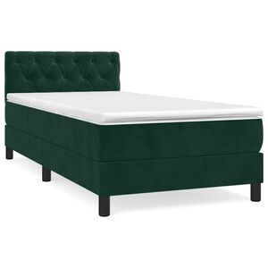 vidaXL Box spring krevet s madracem tamnozeleni 80 x 200 cm bar&scaron;unasti