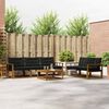 vidaXL Set vanjskih sofa s jastukom 6 pcs Prirodna i crna