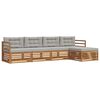 vidaXL Set vanjskih sofa s jastukom 5 pcs Prirodna i svijetlo siva