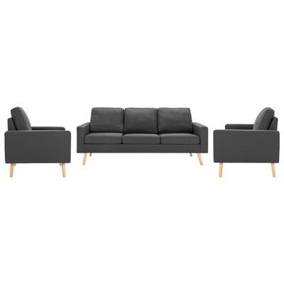 vidaXL 3-dijelni set sofa od tkanine tamnosivi