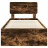 vidaXL Krevetna konstrukcija s uzglavljem Dimljeni hrast 75 x 190 cm