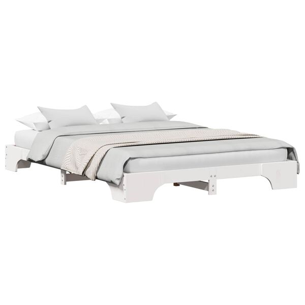 vidaXL Krevetna konstrukcija Bijelo 150 x 200 cm Čvrsto borovo drvo