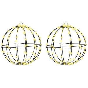 vidaXL Lopta 2 pcs Topla bijela 30 x 30 x 32 cm Metal