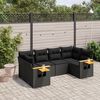 vidaXL 6-dijelni set vrtnih sofa s jastucima crni od poliratana