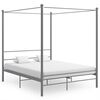 vidaXL Okvir za krevet s nadstre&scaron;nicom sivi metalni 160 x 200 cm