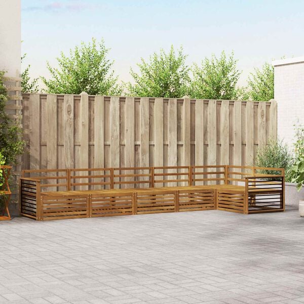 vidaXL Set vanjskih sofa 6 pcs Prirodna Čvrsto drvo akacije