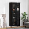 vidaXL Highboard Zidne Crni hrast 69,5 x 34 x 180 cm Konstruirano drvo
