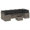 vidaXL 8-dijelni set vrtnih sofa od poliratana s jastucima sivi